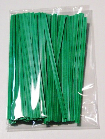 GREEN 4 Inch Twistie Bag Ties (Box of Qty 2000)
